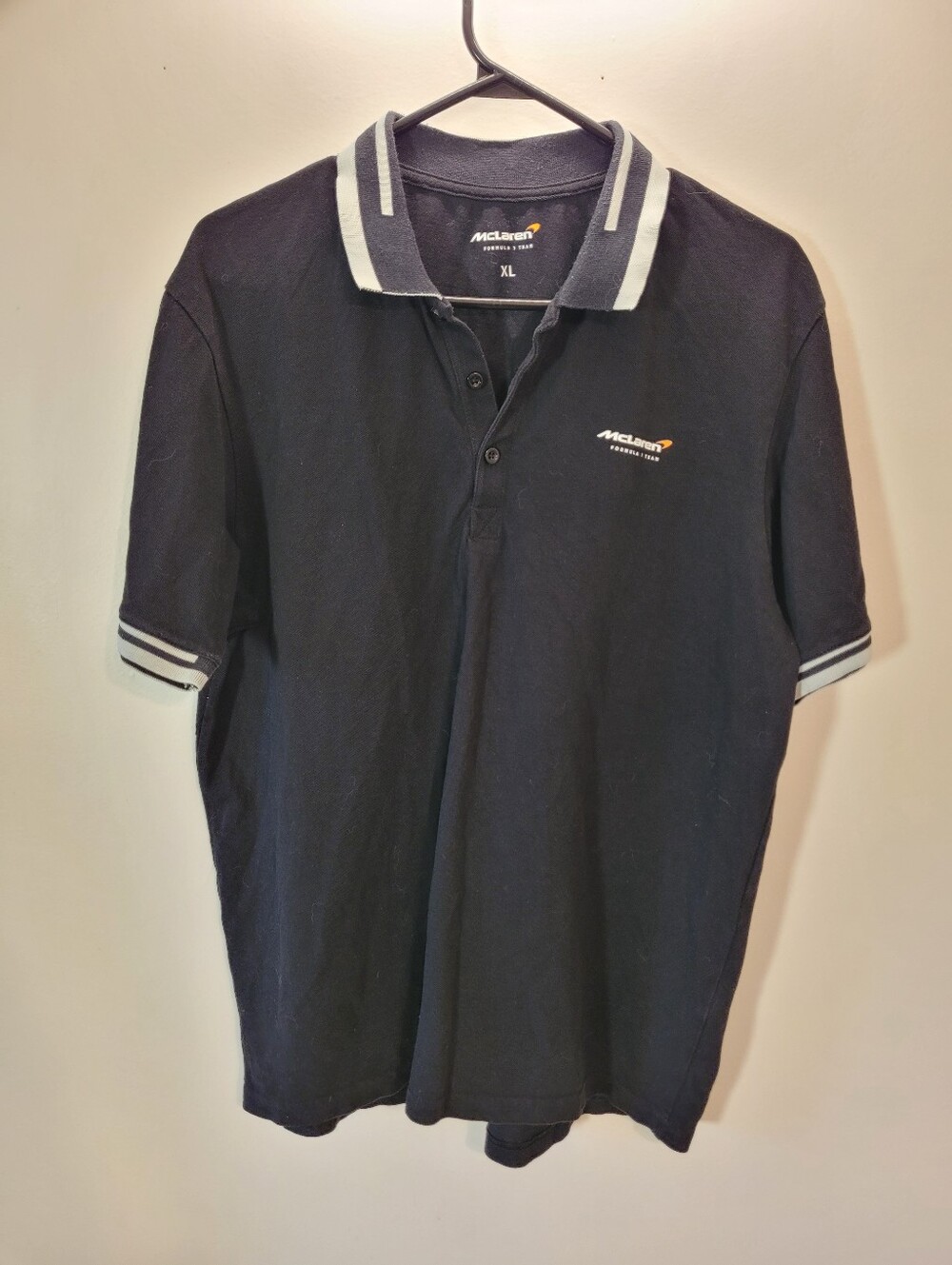 McLaren F1 Team Monaco Men's Black Polo - Size Xl